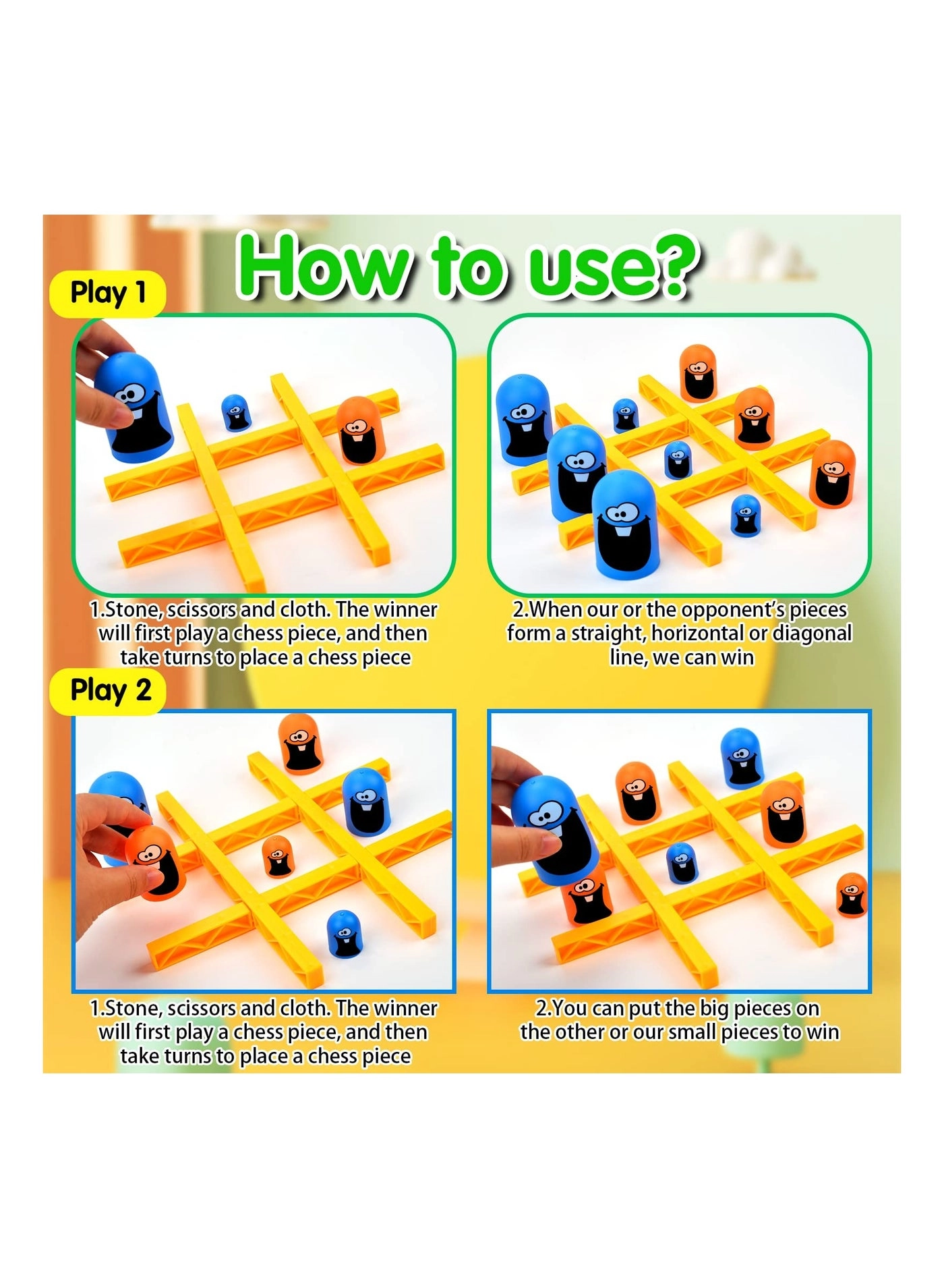 Big Eat Small Tic Tac Toe - Portable Parent-Child Interactive