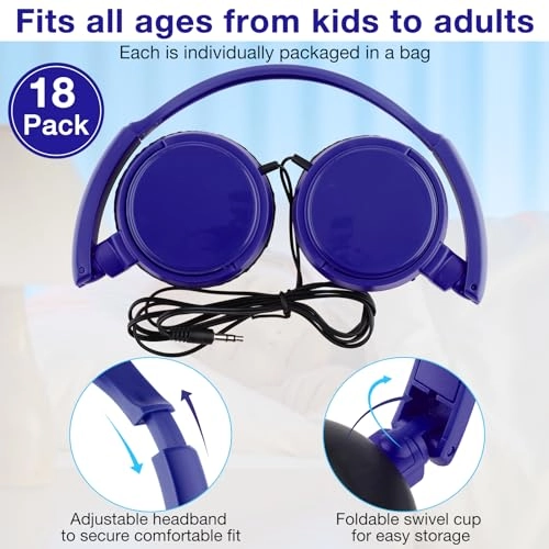 Classroom Headphones Wired Headphone 18 Pack