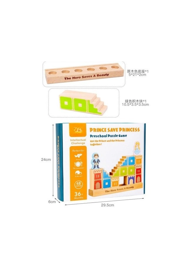 Hero Save Princess Preschool Puzzle Game - Wooden 3D 48 Challenges