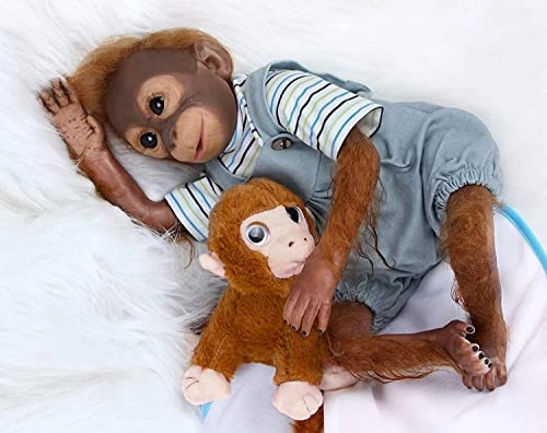 Reborn Monkey Doll - 22 Inches 55 cm Silicone Ages 3+