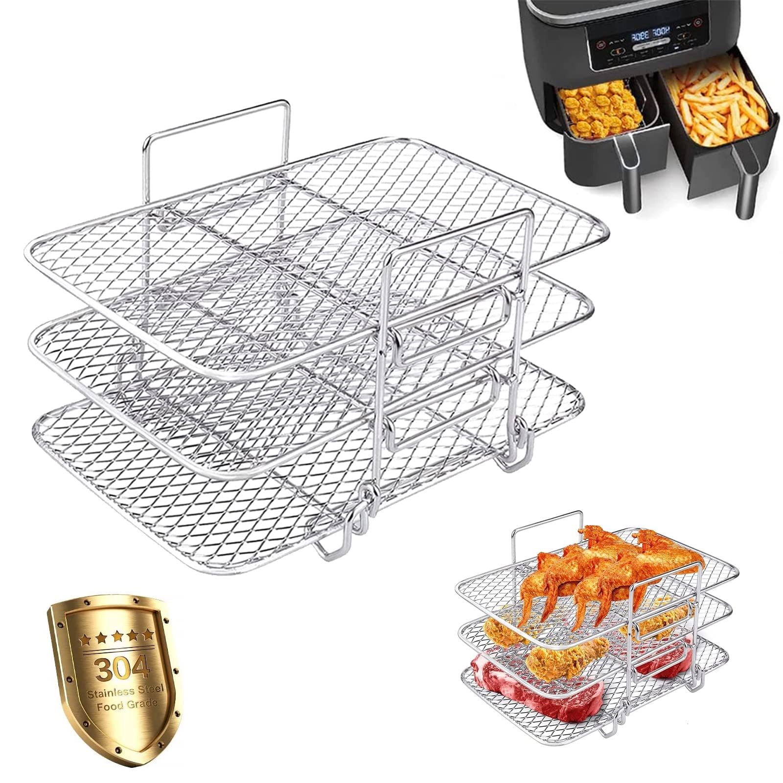 3-Layer Air Fryer Rack - Stainless Steel 1 piece(s)