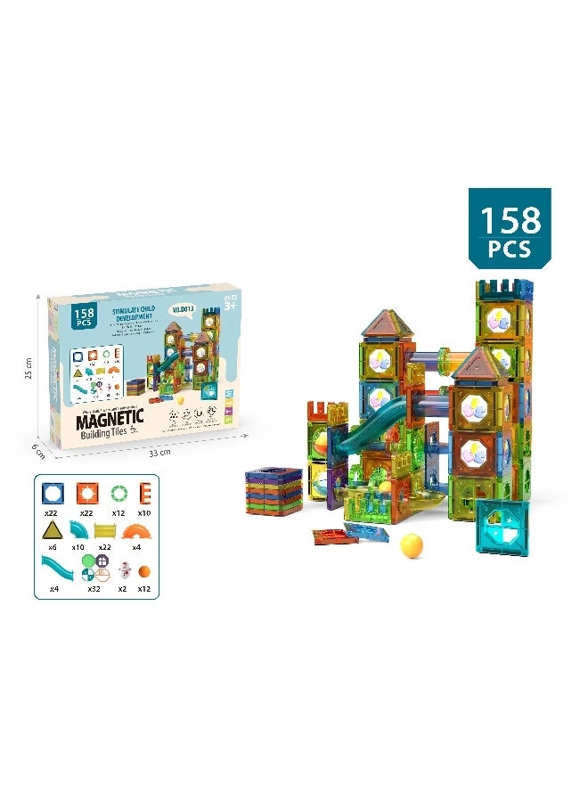 Magnetic Building Tiles Track Set - 158 pcs