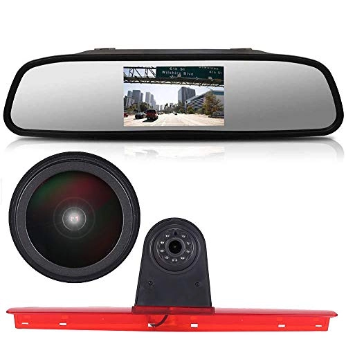 Brake Light Reversing Camera + Rear View Mirror Monitor - Night vision 628 x 586 pixels