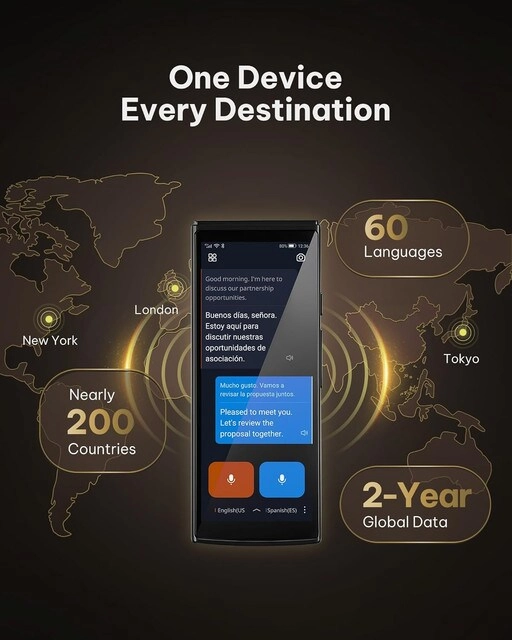 AI Language Translator Device - 60 Languages 16GB