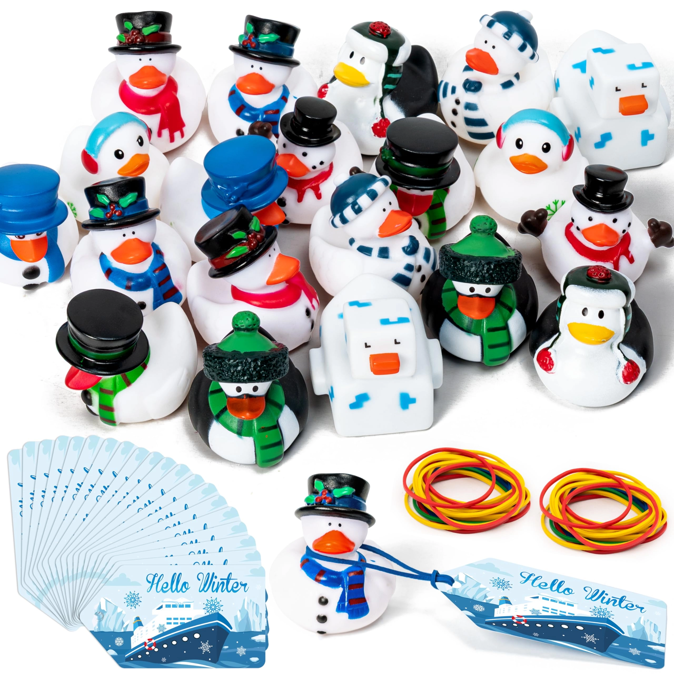 PANTIDE Winter Rubber Ducks - 20 Set 60 Pieces