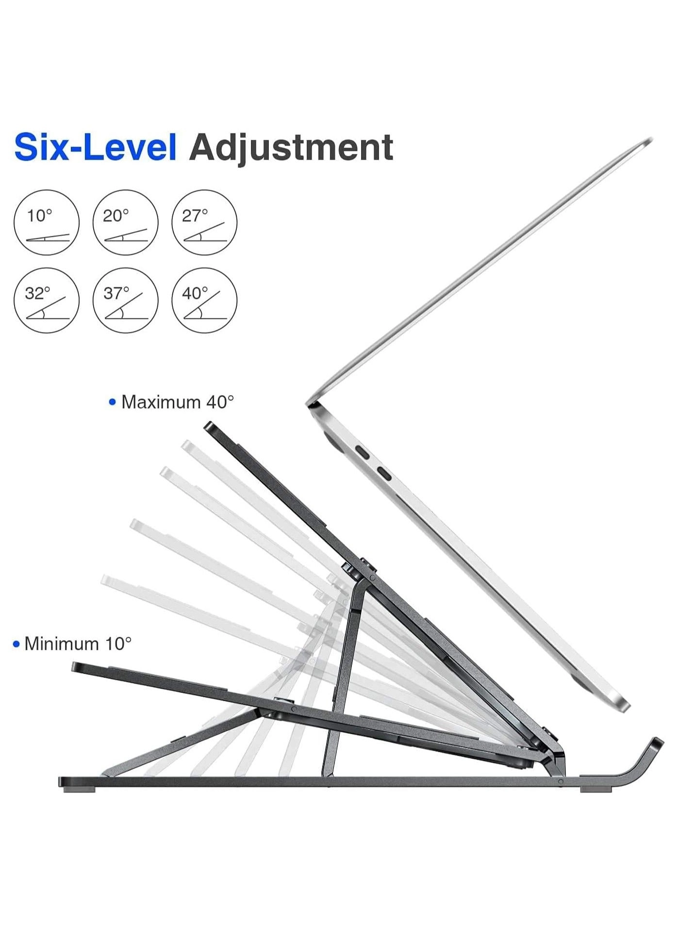 Laptop Stand - 10-17 inch 6 Height + Carry Pouch