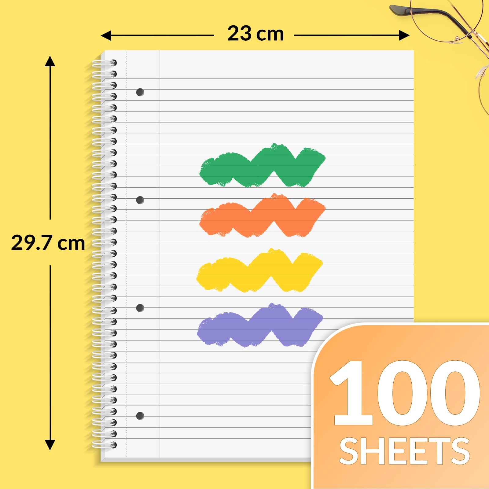 Notebook A4 Spiral - Lined 100 Sheets