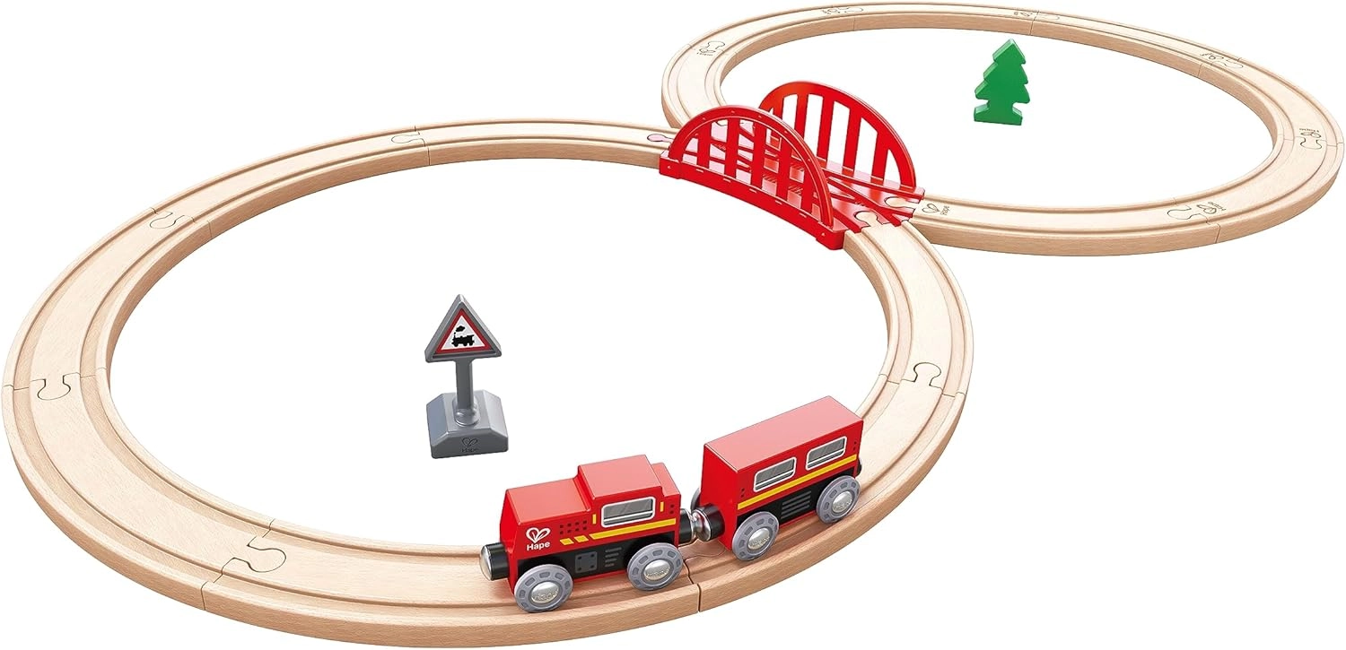 Hape Classic Figure 8 Wooden Train Set - 19pcs