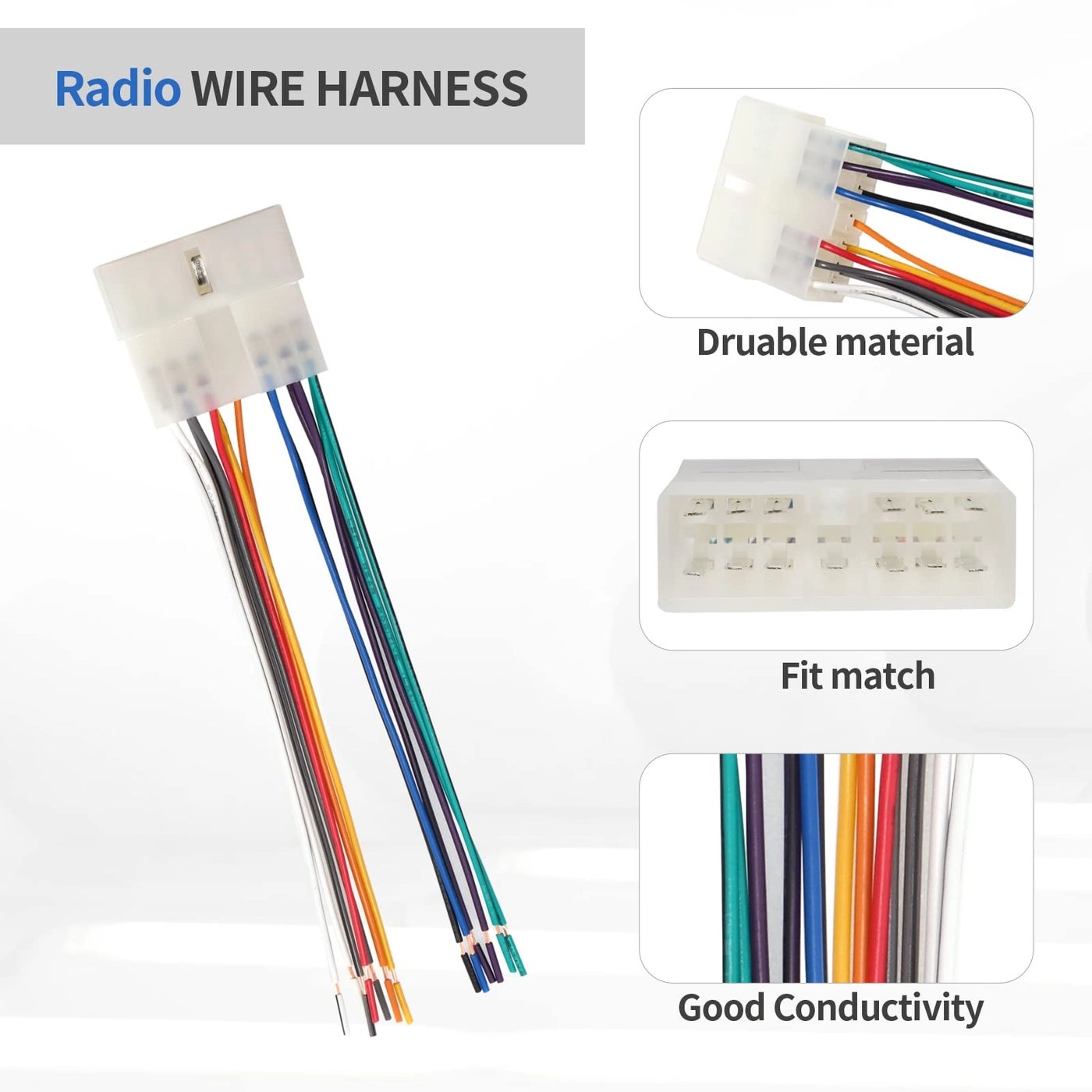 Car Radio Stereo Wiring Harness - Select 1985-1997 Geo Metro Prizm Isuzu Trooper