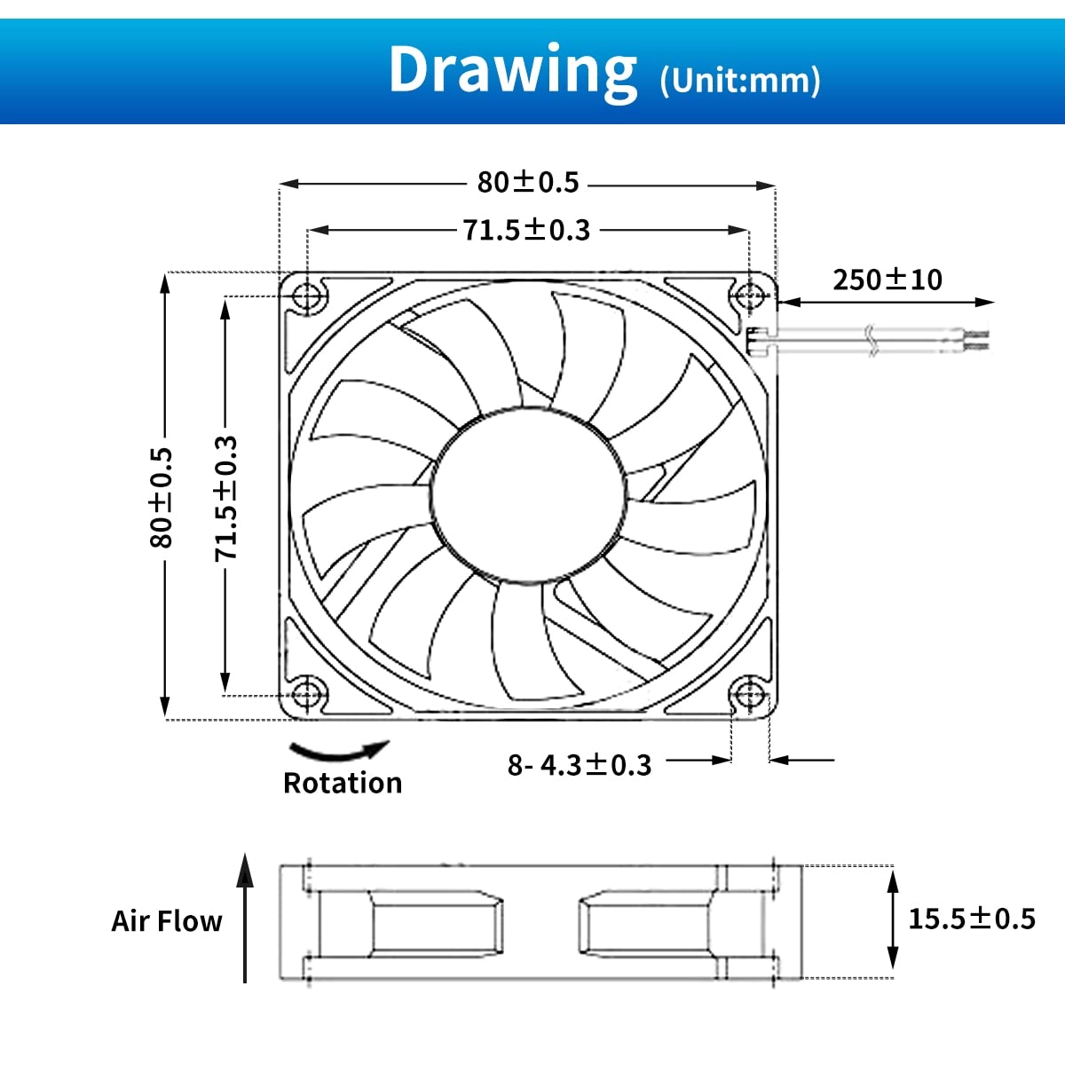 Cooling Fan - 2 Pack 80mm