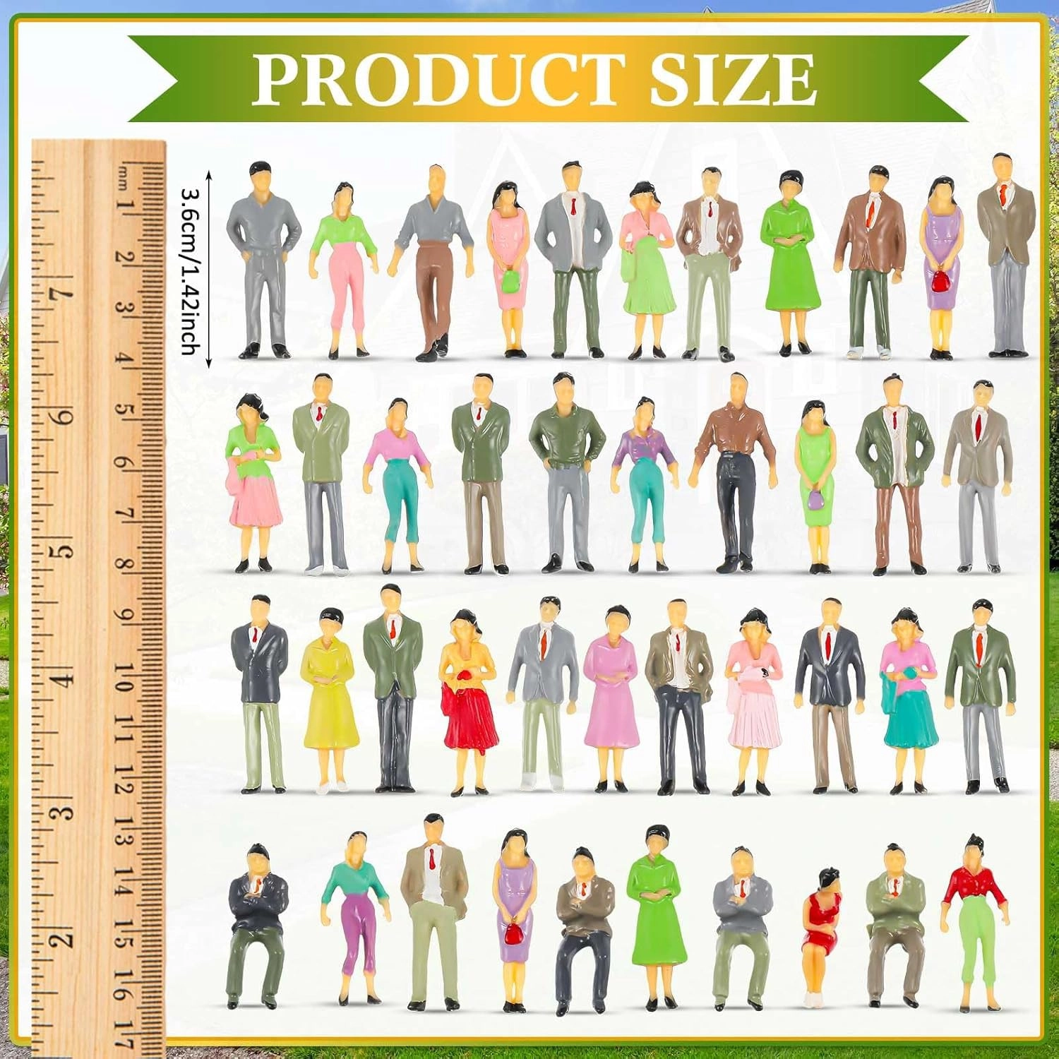Model Figures - 50pcs 1:50 HO Scale