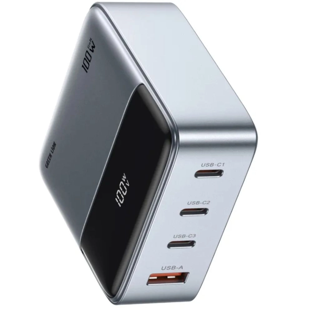 GREEN LION Gan Premium UK Plug Adapter - 100W