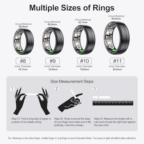 Smart Ring - IP68 Waterproof 7X24 Heart Rate Monitoring