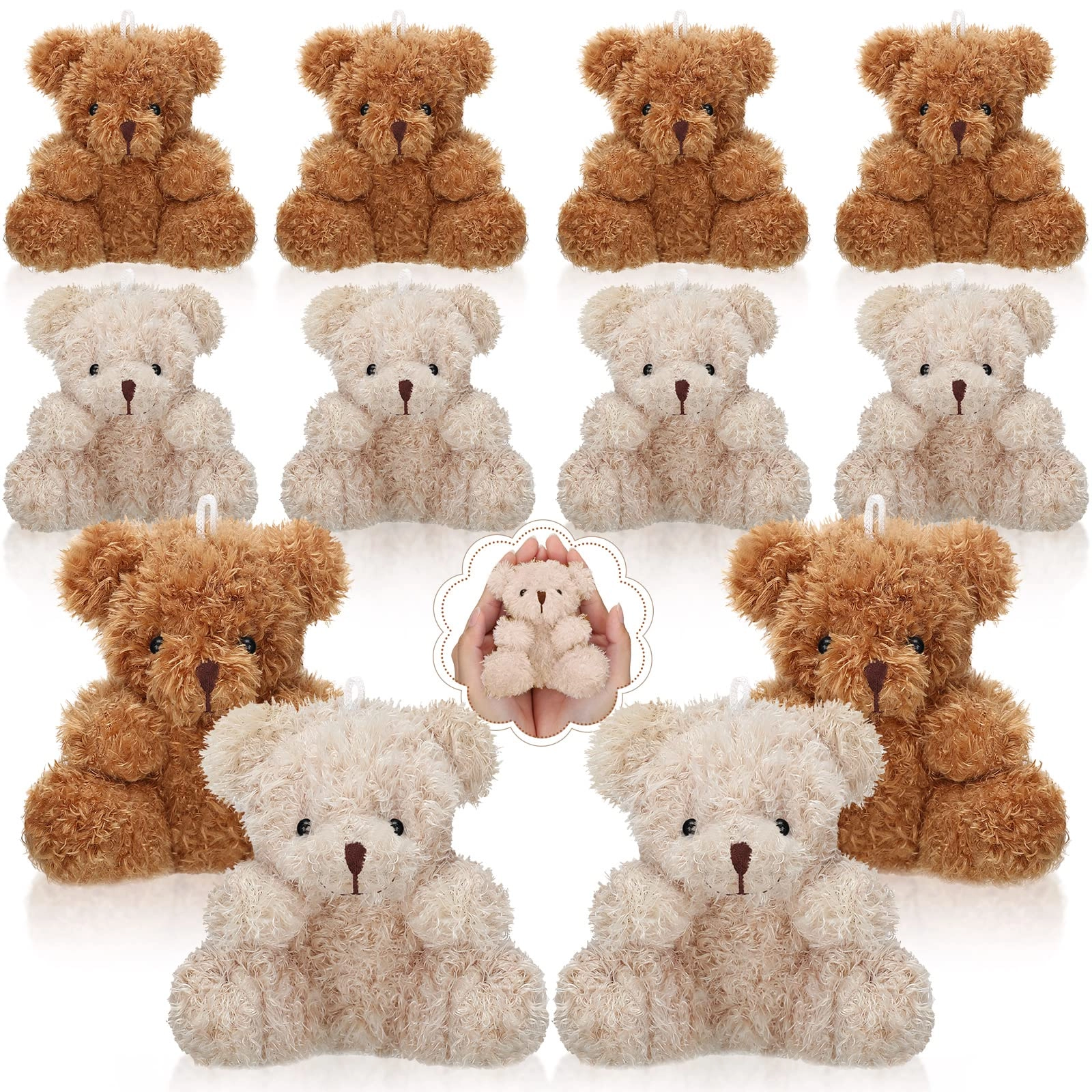 Sotiff Bear Mini Plush 10 cm - 12 pcs Brown Apricot Purple Pink