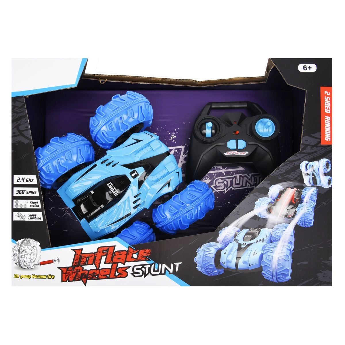 Rc Double Stunt Car - Blue 5+