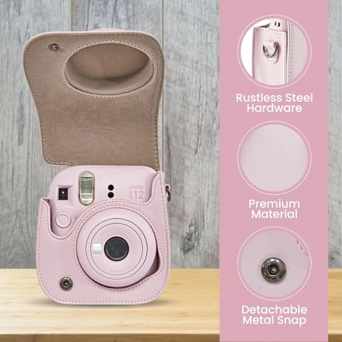 Photo Album + Camera Case - Blush Pink + Camera Strap + 60 Exposures Film Pack + Cleaning Cloth