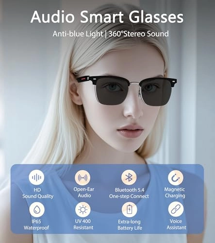 AI Smart Glasses - 116 Languages Bluetooth 5.4 UV400
