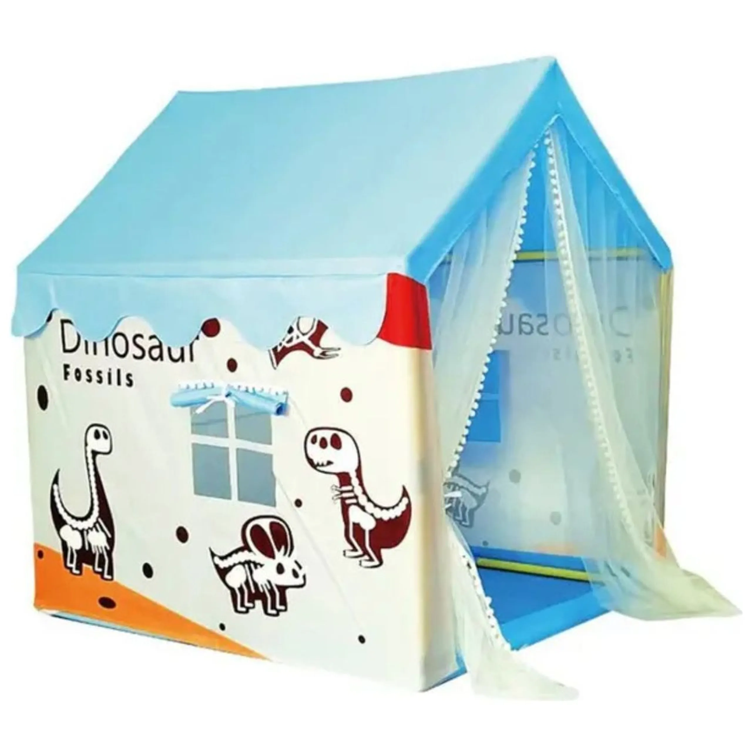 Little Angel Kids Play Tent House - With Curtains Dinosaur Theme 120 x 120 x 150 cm