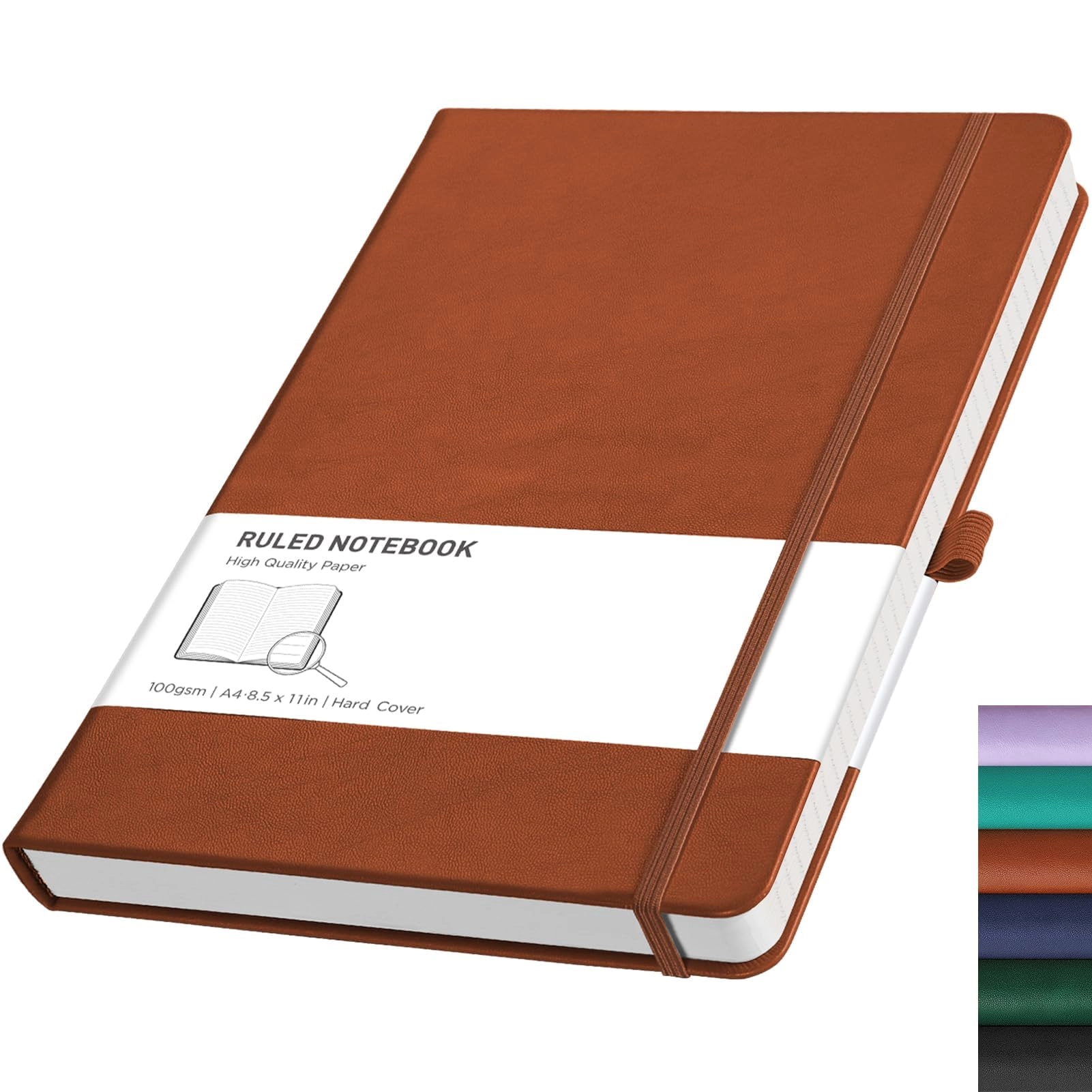 rettacy Notebook A4 Lined Journal - 192 Pages Hardcover Leather