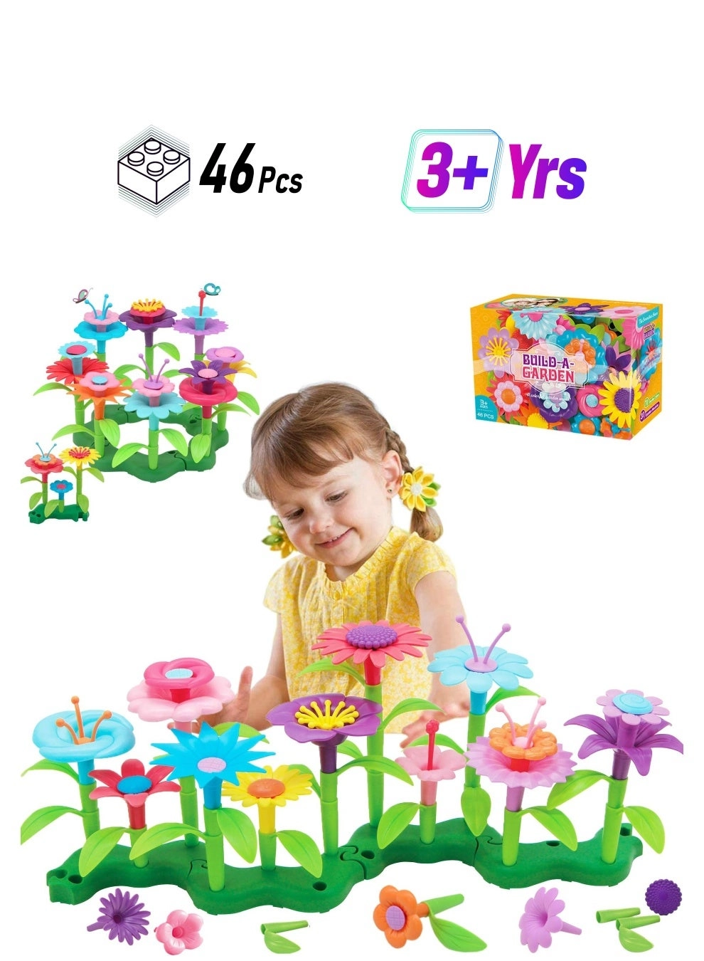 Generic Flower Garden Building Set - STEM Gardening Pretend Play