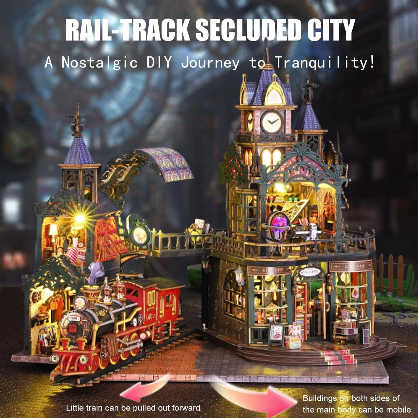 Miniature House Kit - Steam Train Secluded City