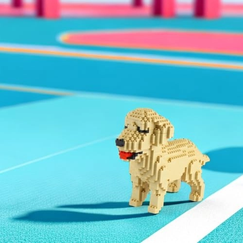 Micro Dog Building Blocks (KLJM-02) - Mini Pet Golden Retriever