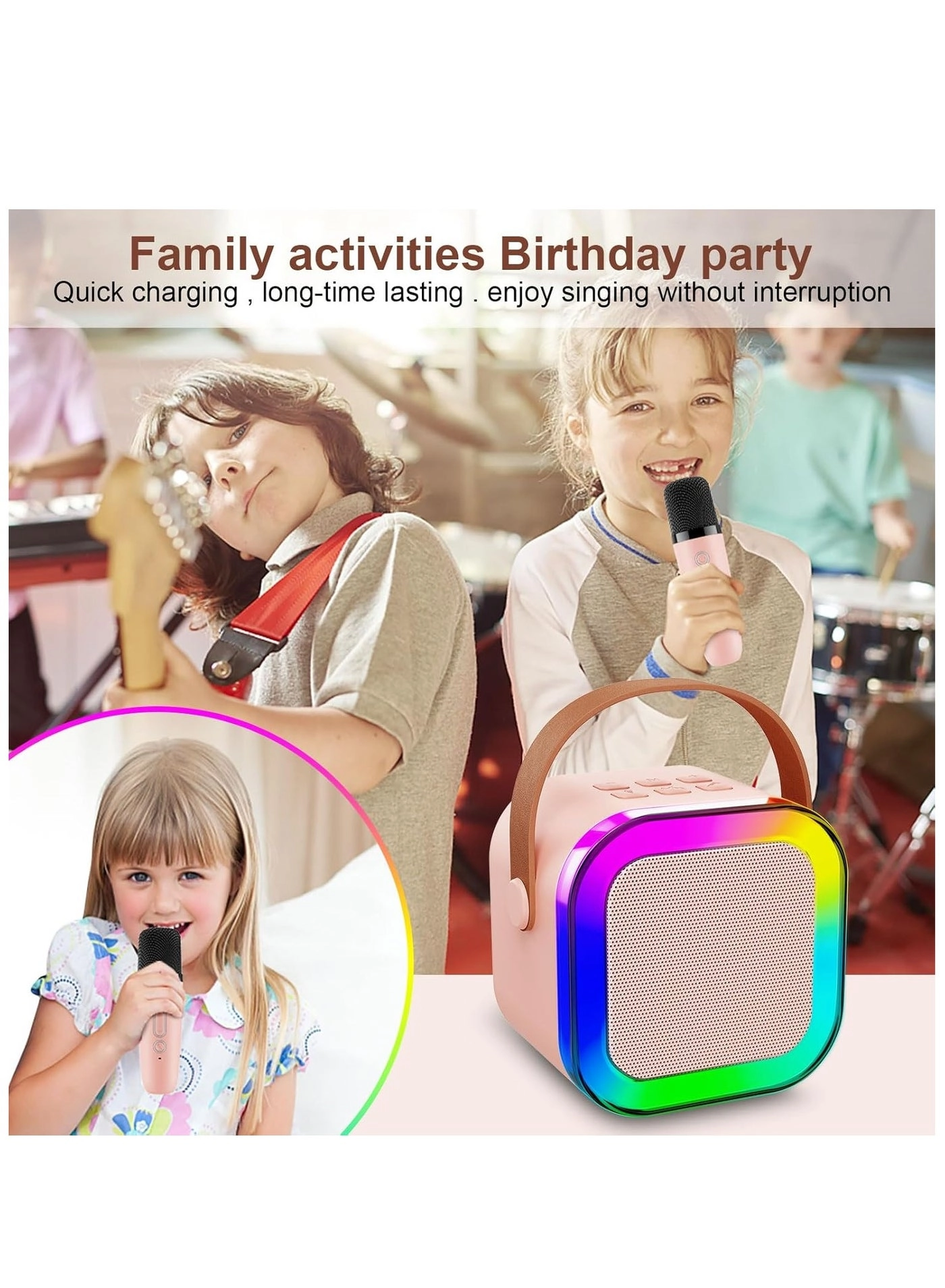 MD673PS - Bluetooth Cordless Microphone LED pink