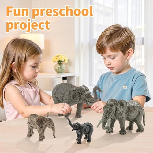 Safari Elephant Animals Figurines - Elephant 4PCS