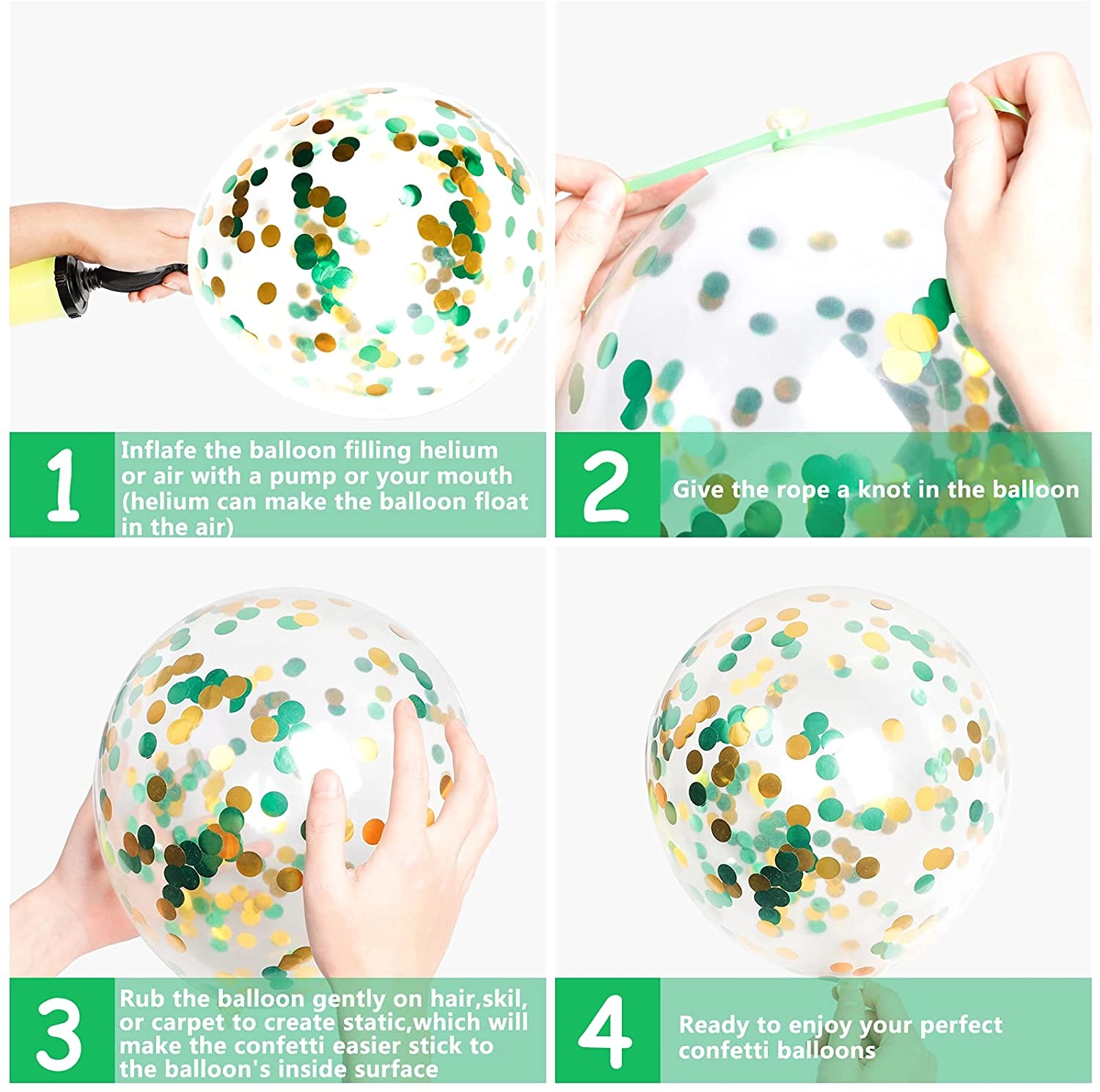 Latex and Confetti Balloons Set - 50-Pieces Birthday