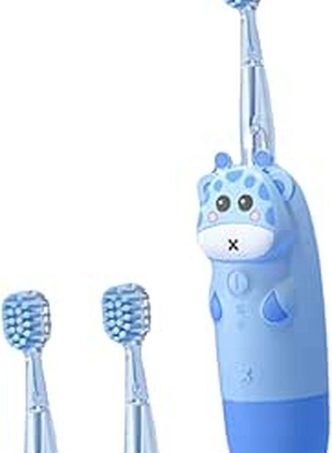 Electric Toothbrush - USB Rechargeable 4 Pink Deer Handles 2 Replacement Heads Set