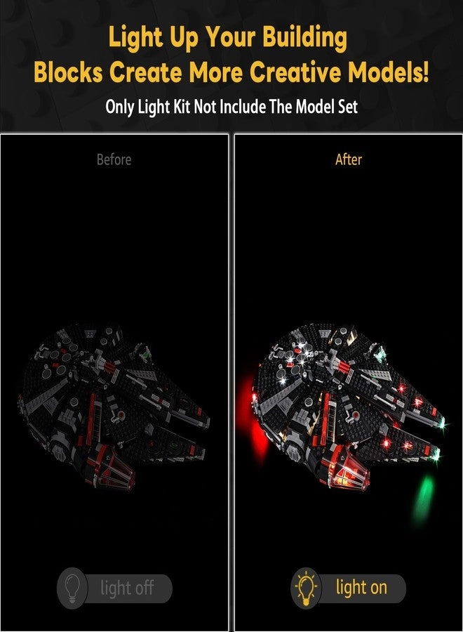 LED Light Kit - Compatible with The Dark Falcon 75389 Lights Only