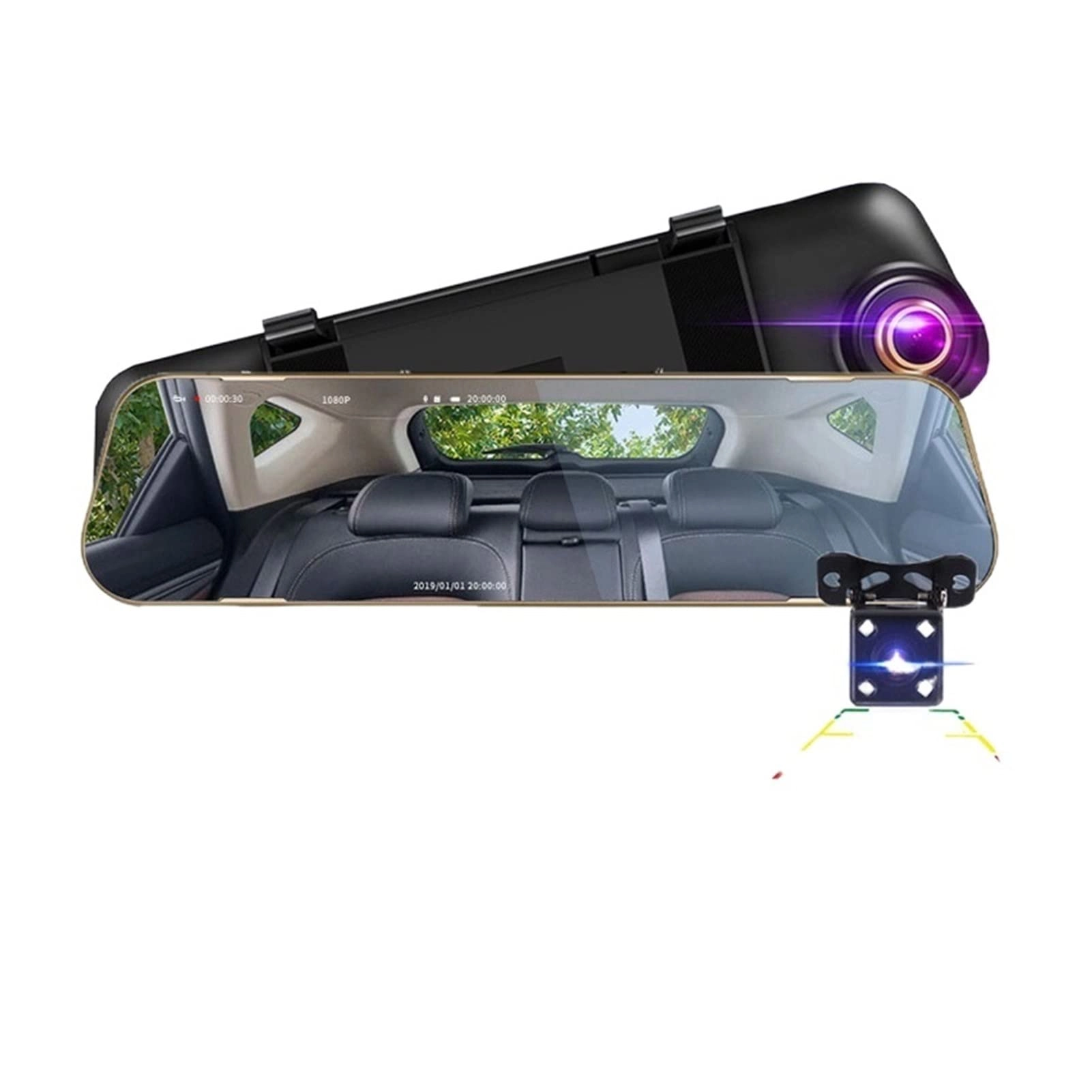 KHHFFUH Intelligent Car DVR Mirror - 1080P