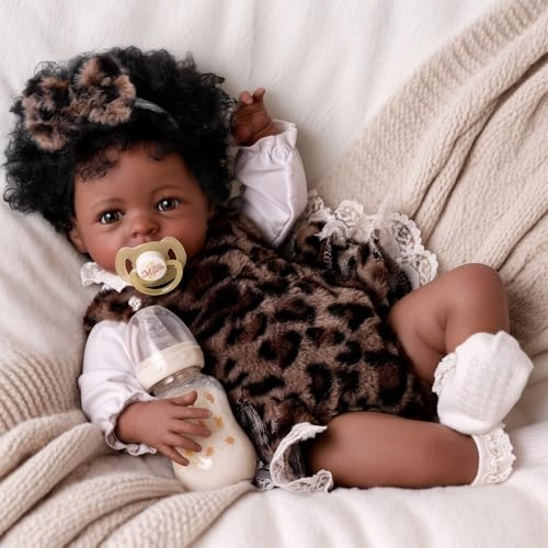 Reborn Baby Doll - 20 Inch Vinyl Cotton Black Ages 3+