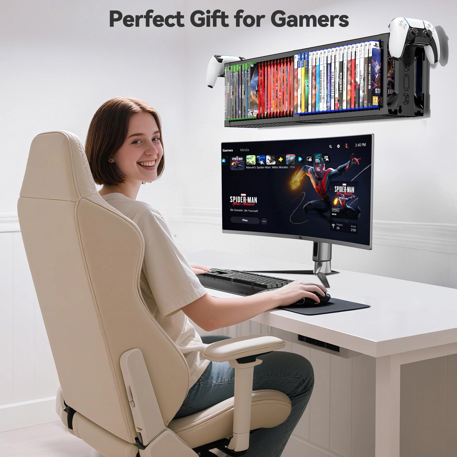 Video Game Storage Tower - 40 Games Controller Holder