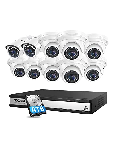 16 Channel NVR - 16 channels 4TB + 4MP PoE IP Camera - 10pcs 100ft Night Vision