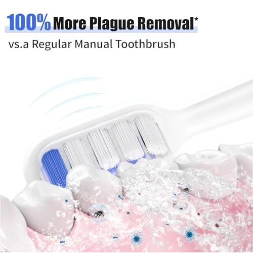 Electric Sonic Toothbrush - 3 Brush Heads 6 Modes 40000 VPM