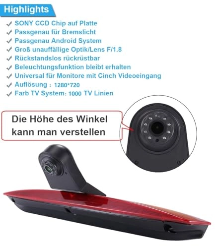 Reversing Camera + LCD Colour Display Monitor - Night vision AHD video signal or CVBS signal 1280 x 720 pixels