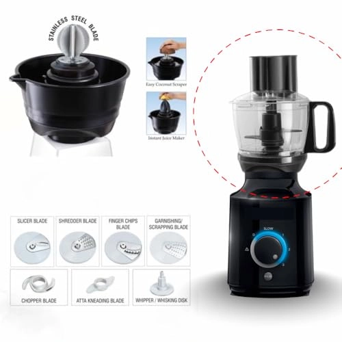 4G Food Processor Attachment - Atomberg Mixer Black