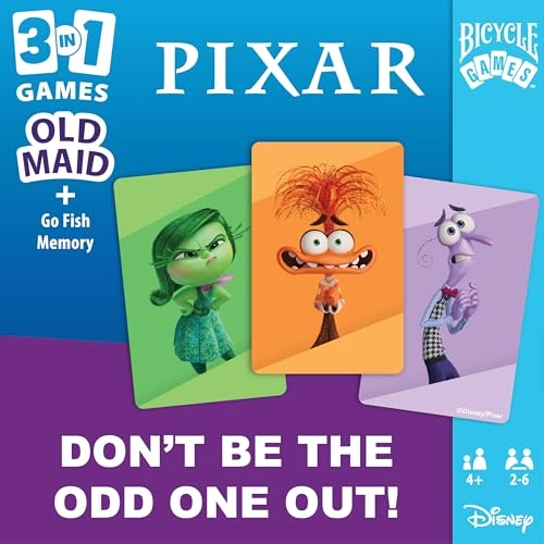 Disney and Pixar 3-in-1 Card Games - Old Maid Go Fish Memory