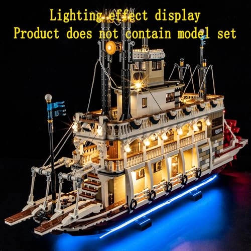 LED Light Kit for LEGO River Steamboat Building Blocks Model 21356