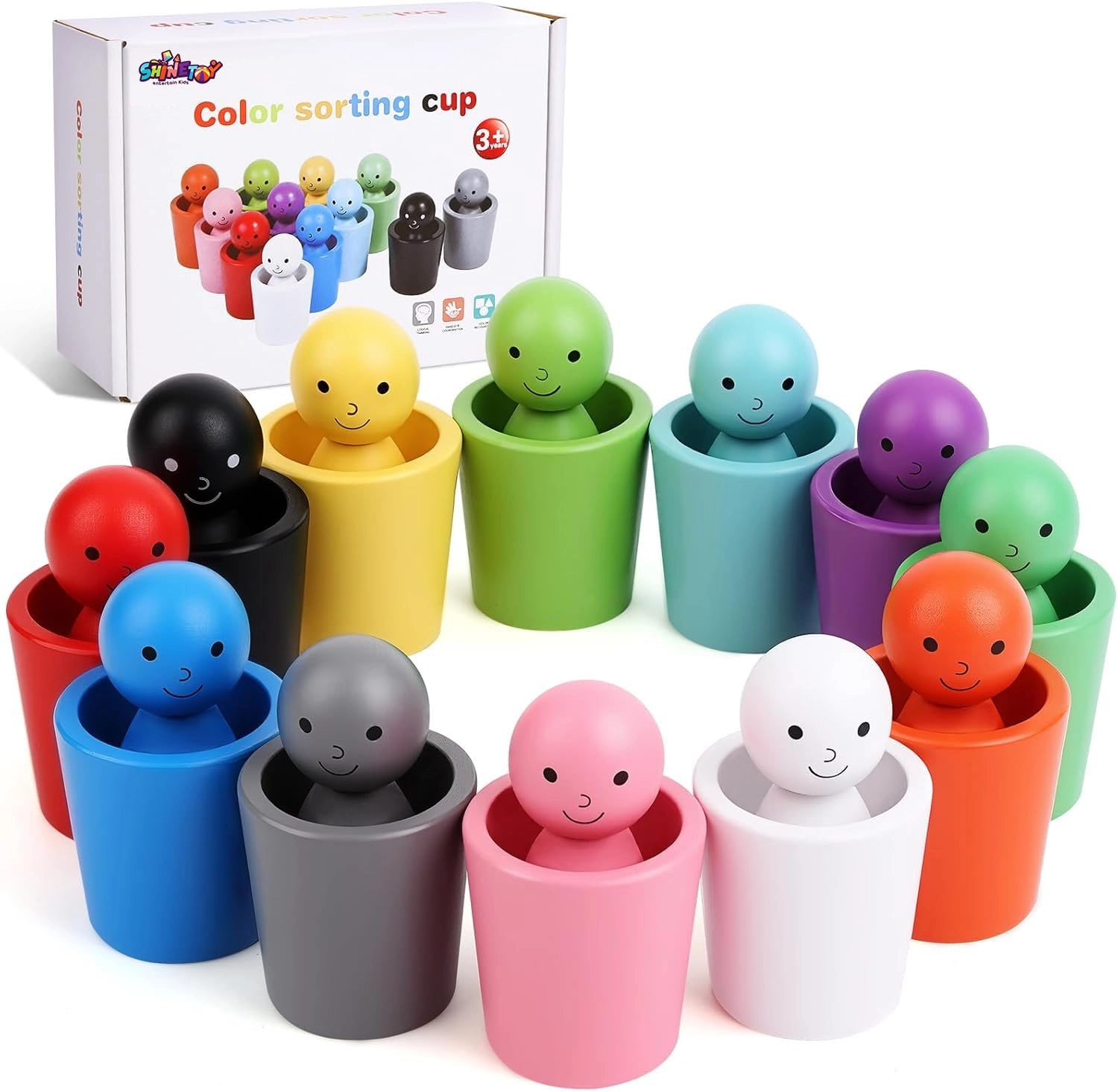 SHINETOY ENTERTAIN KIDS Color Sorting Cup - 3–6 12 pieces