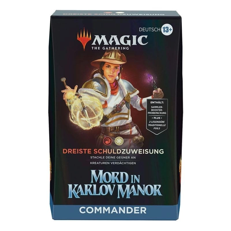 Murders at Karlov Manor Commander Deck - Blame Game - 100-Card Deck + Collector Booster Sample Pack - 2-Card