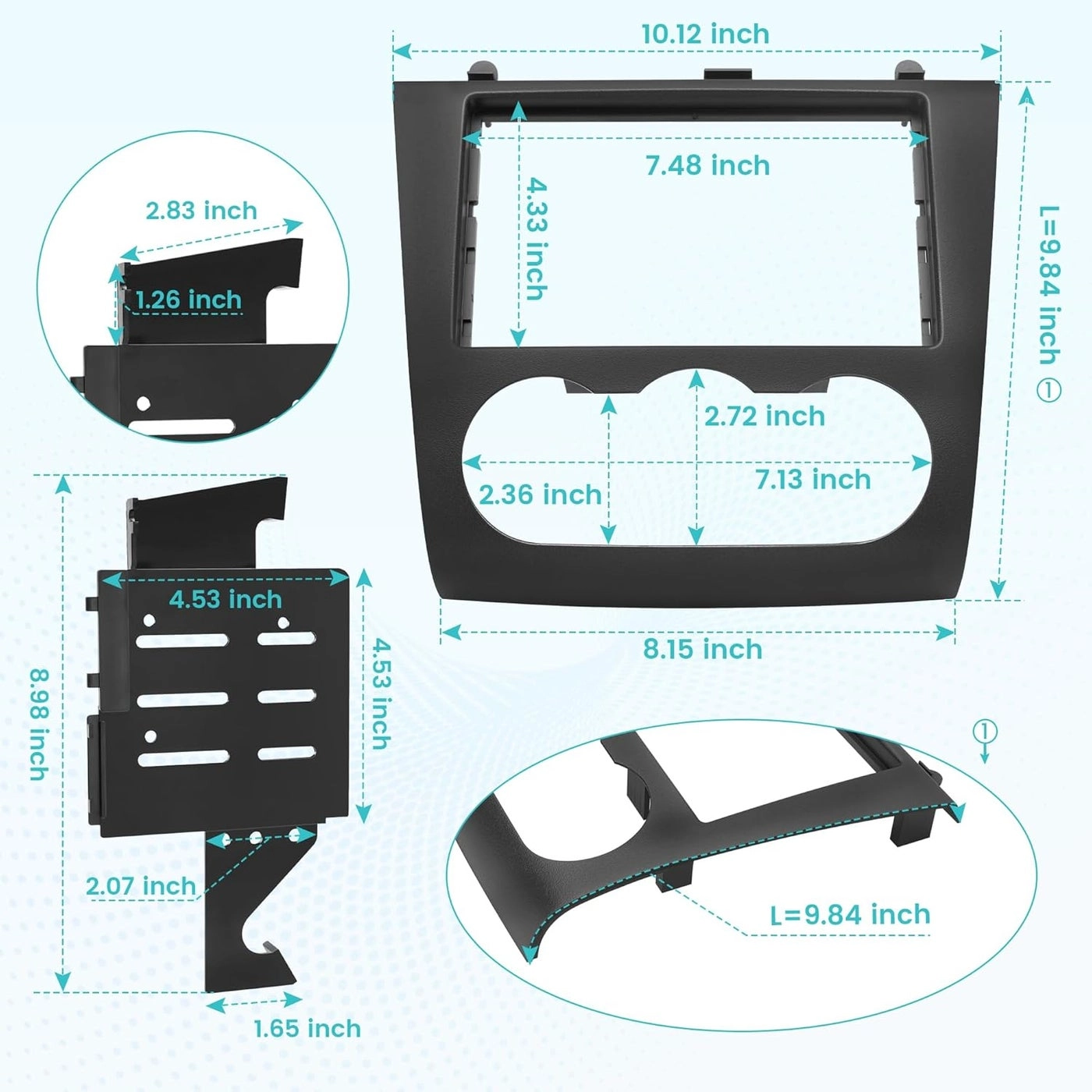 Double DIN Radio Dash Kit - Nissan Altima 2007-2012 Non Digital A/C Climate Control