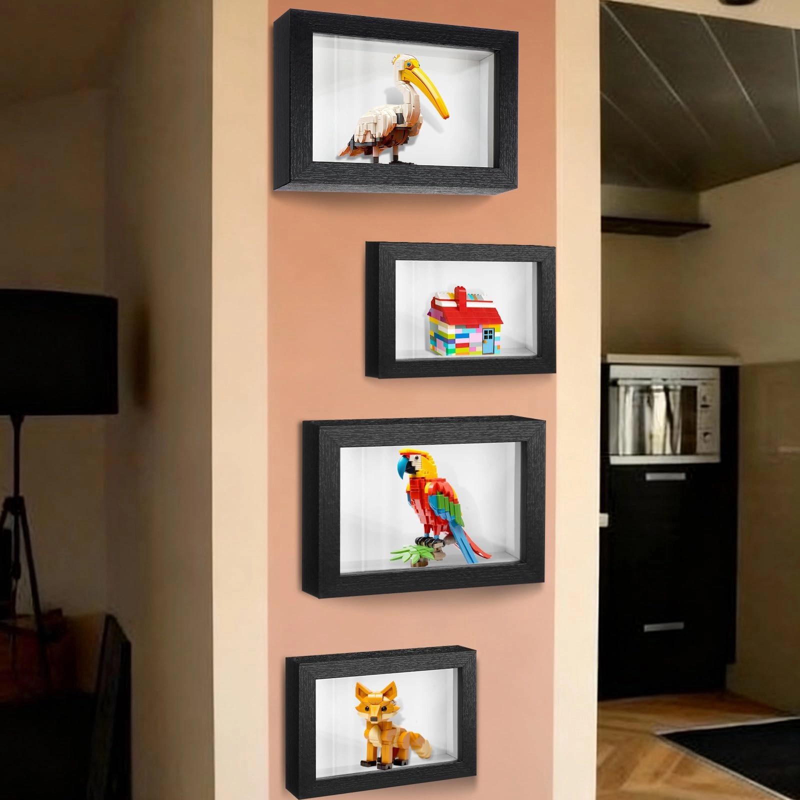 Fiwochic Dustproof Display Shelves - Wood Acrylic