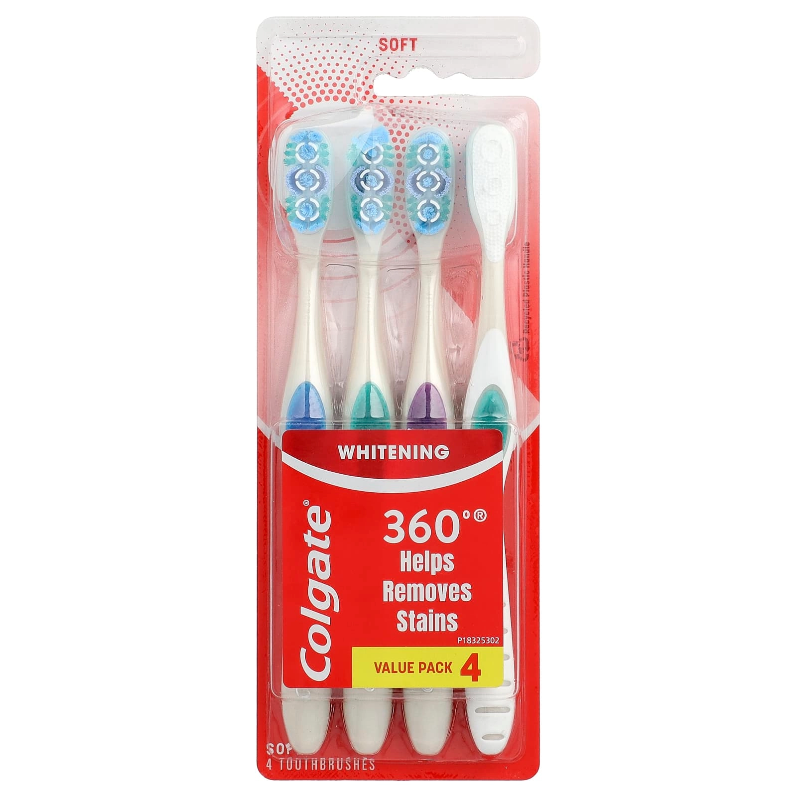360 Whole Mouth Clean Toothbrush - Soft 4-Piece Pack
