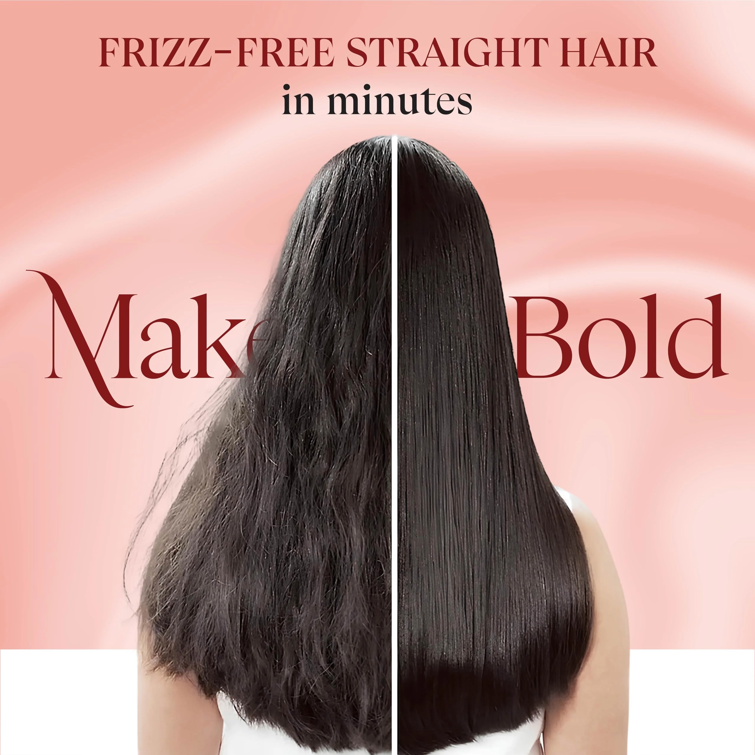 MakeMeeBold Hair Straightener Brush - 5 Temperature Controls Anti-Scald + MakeMeeBold Automatic Hair Curler - 4 Curl Settings 1200W