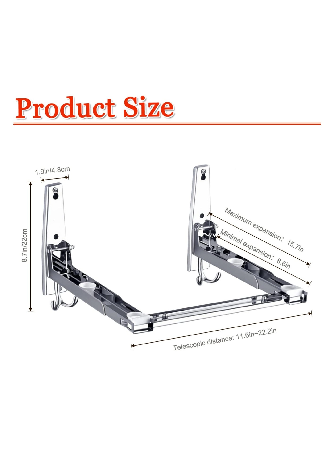 Microwave Shelf - 304 Stainless Steel 220mm-400mm 77lbs/35kg