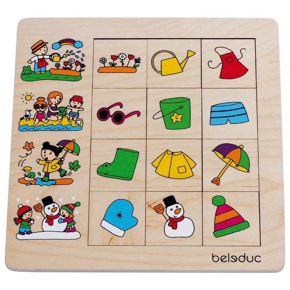 Beleduc Wooden Sorting Set - Seasons - Suitable for 2 years and above