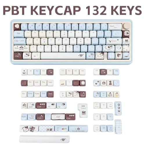 PBT Keycaps - 132 Keys MOA Profile Sea Salt Chocolate