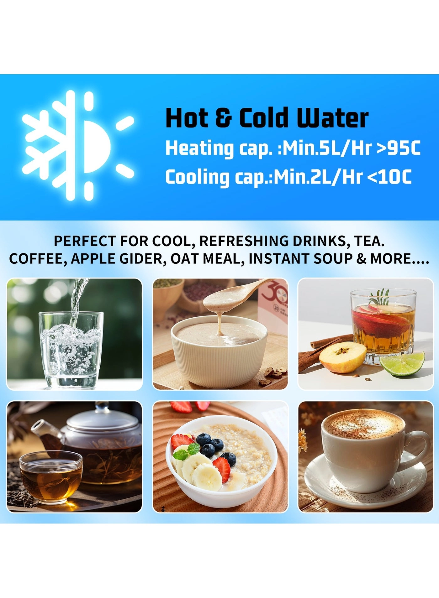 Freestanding Top Loading Bottled Water Dispenser - 3 L